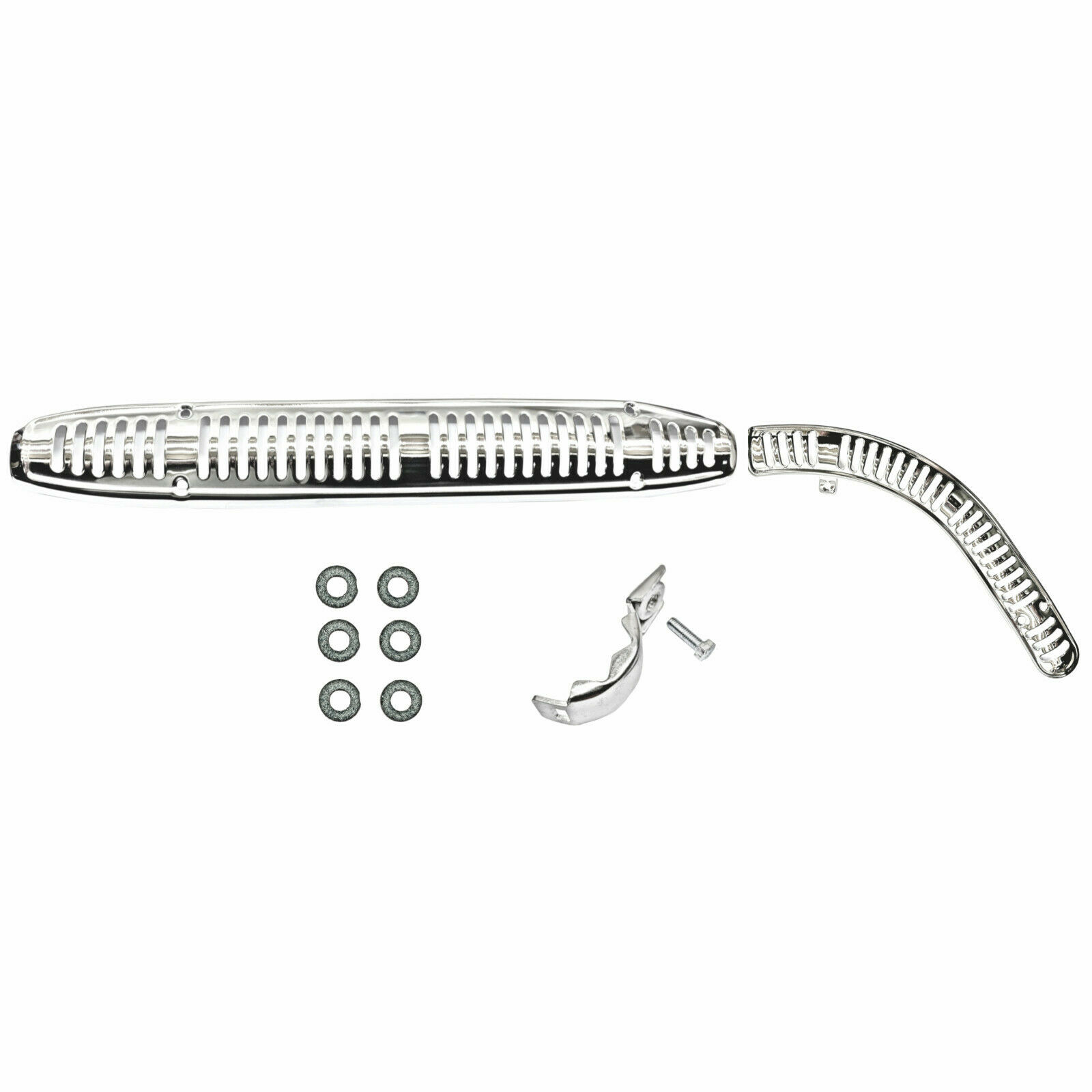 Honda CT110 Trail 110 Front Rear Exhaust Heat Shield Set 80-86 Muffler Pipe - Fresh Stock Dated February 2026