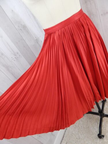 Stunning Vintage Valentino Boutique Skirt~Deep Ruby Red Accordion Pleated Small - Fresh Stock Dated February 2026