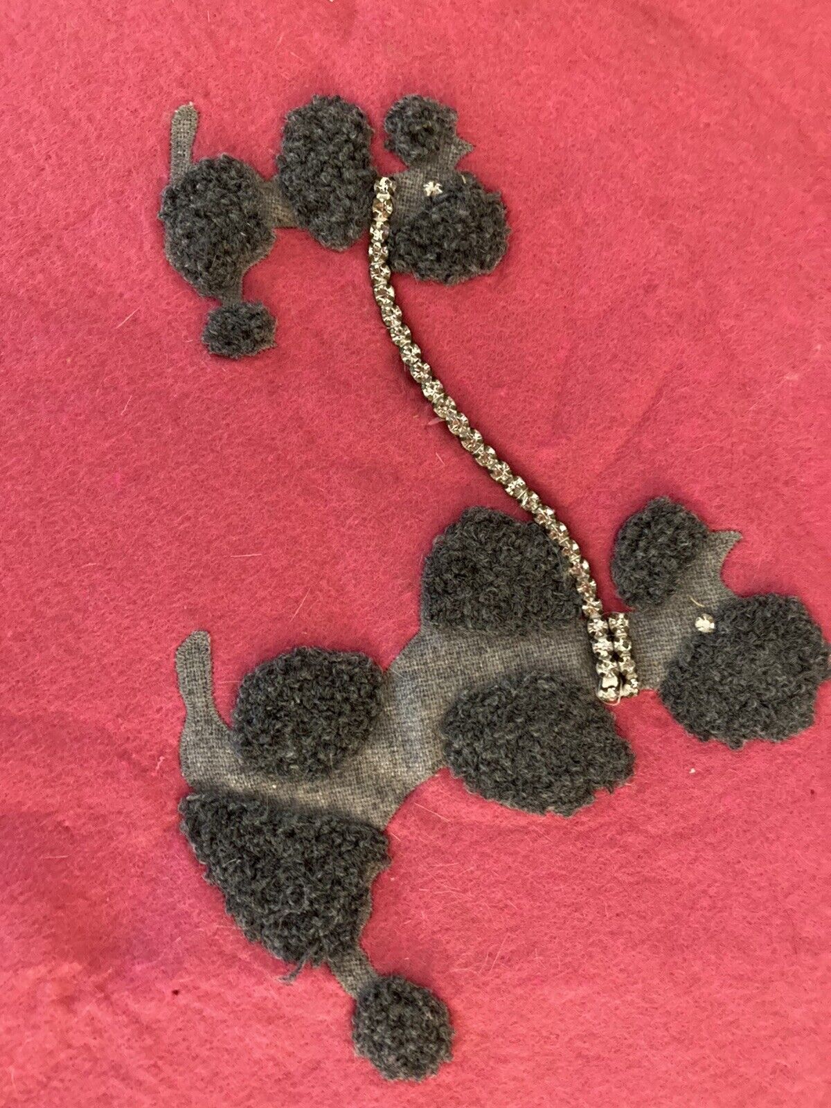 vintage poodle skirt 1950's 50's, pink w/grey poodles, rein stones, felt. - Fresh Stock Dated March 2026