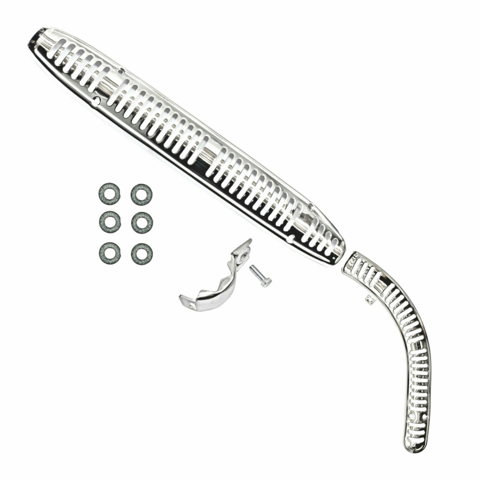 Honda CT110 Trail 110 Front Rear Exhaust Heat Shield Set 80-86 Muffler Pipe - Fresh Stock Dated February 2026