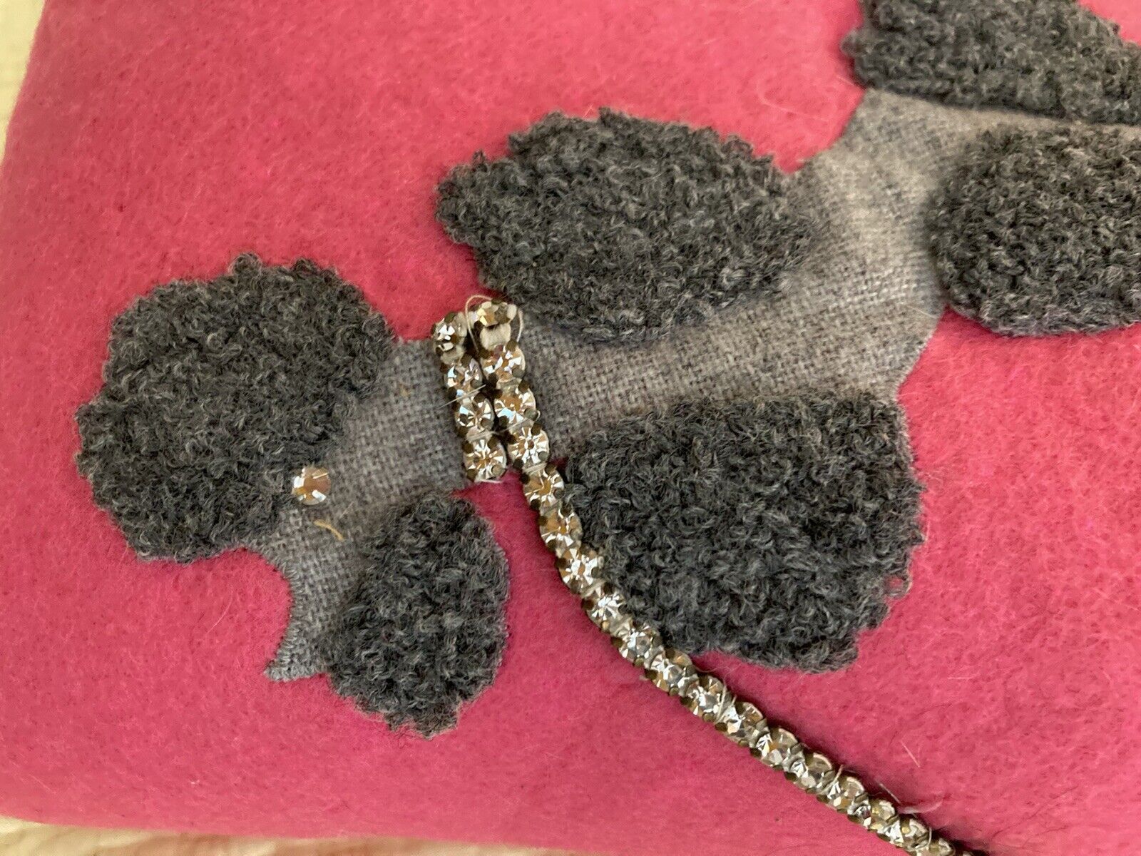 vintage poodle skirt 1950's 50's, pink w/grey poodles, rein stones, felt. - Fresh Stock Dated March 2026