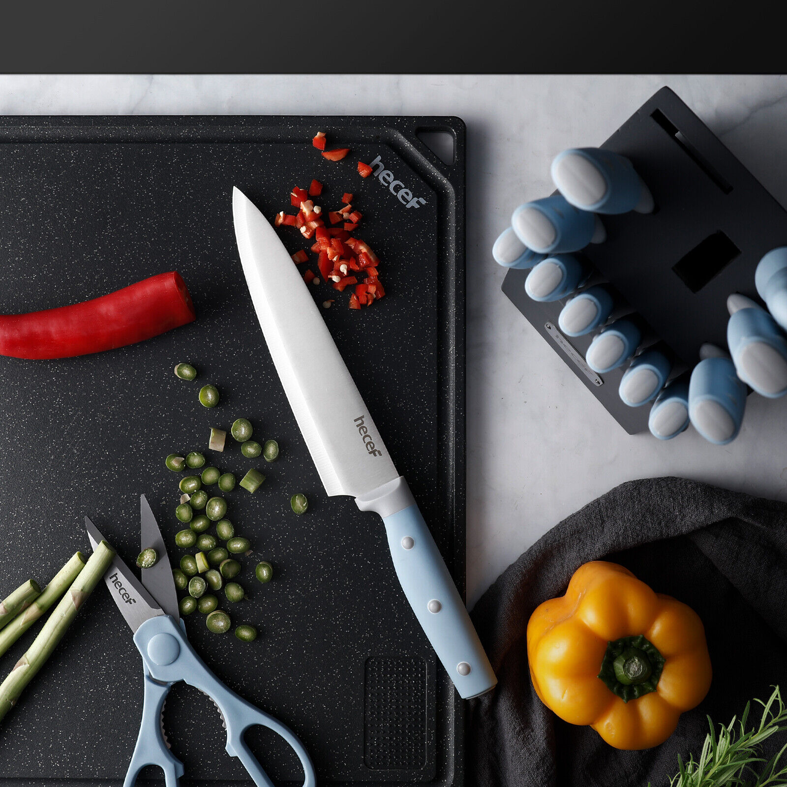 14 PCS Kitchen Knife Block Set With Wooden Block Stainless Steel Cutlery Set - Fresh Stock Dated February 2026