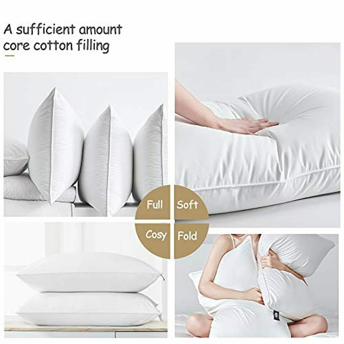 almohada ajustable llenar organico Funda incluidas comoda acolchada suave - Fresh Stock Dated December 2025