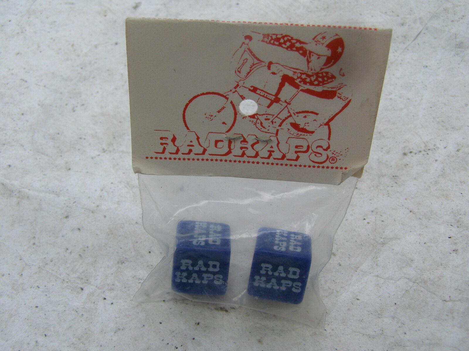 STEVE VELTMANS BLUE RADKAPS VALVE CAPS NOS 80S BMX CRUISER FREESTYLE COVERS - Fresh Stock Dated December 2025