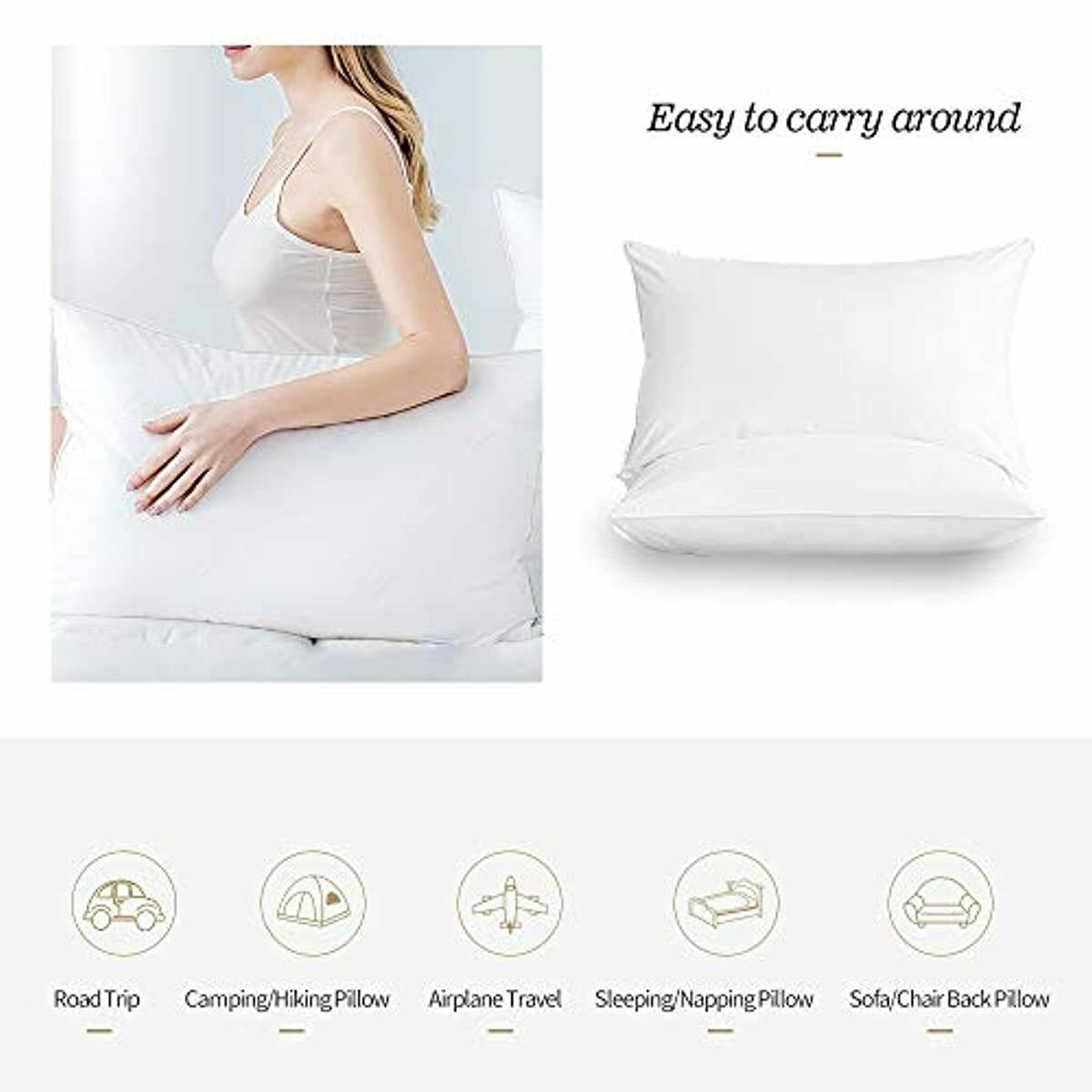 almohada ajustable llenar organico Funda incluidas comoda acolchada suave - Fresh Stock Dated December 2025