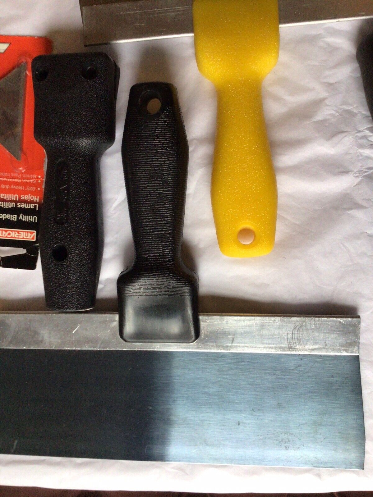 Lot Of Stainless Steel Drywall Taping Finishing Knife + Utility Blades & Pencils - Fresh Stock Dated February 2026