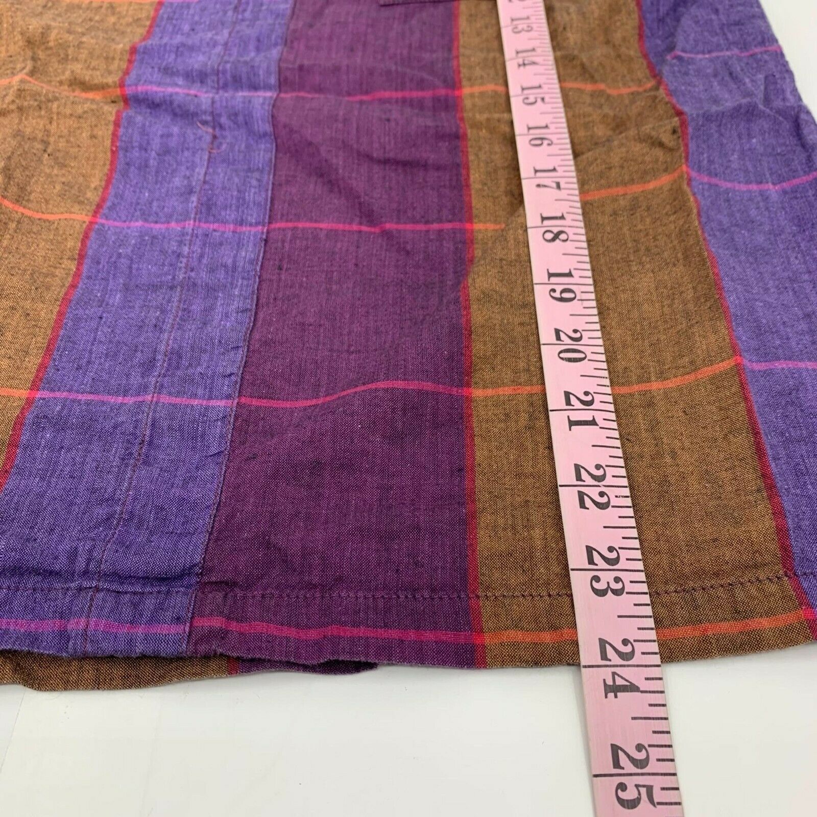 Vintage 80s 2 pc Pleated Skirt Blouse Set Size Small Purple Check Pane Secretary - Fresh Stock Dated February 2026