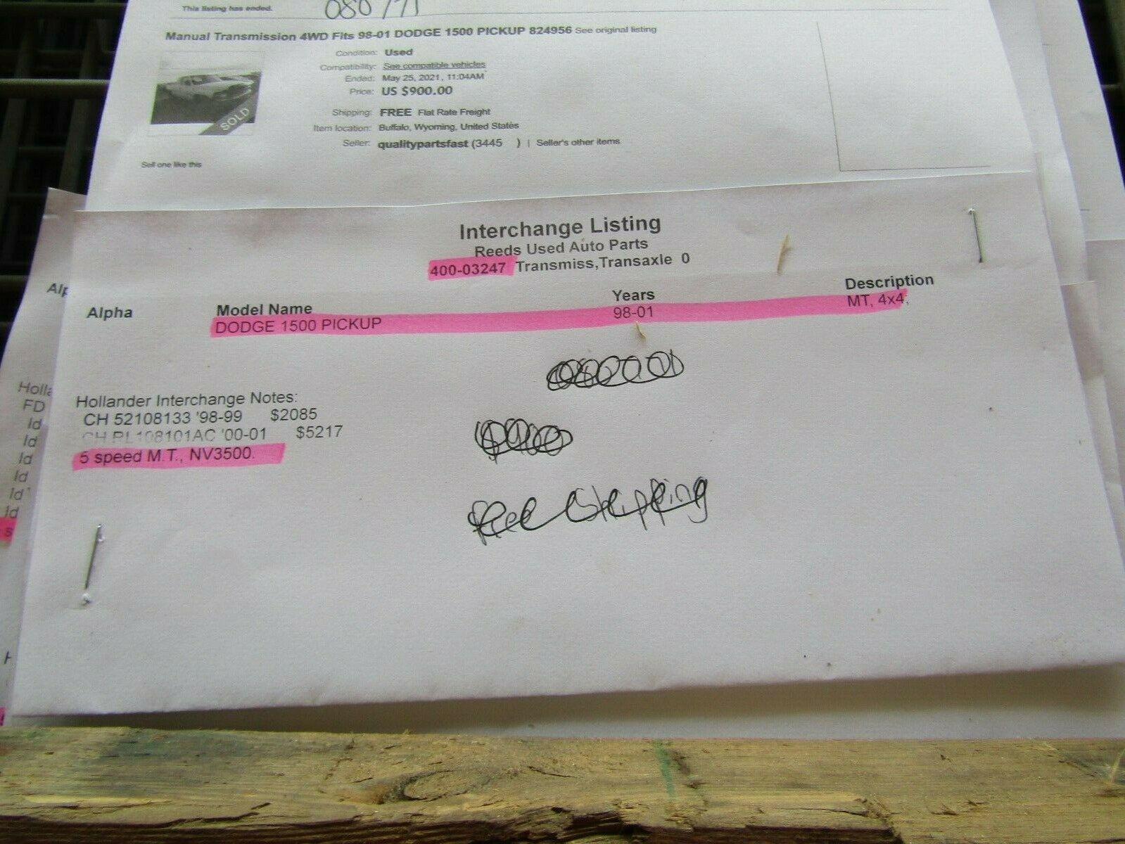 Manual Transmission 4WD Fits 98-01 DODGE 1500 PICKUP - Fresh Stock Dated December 2025