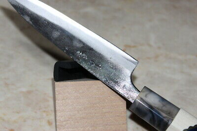 Japanese Kurouchi petty knife white 1 steel 120 mm magnolia handle Tsukasa USA - Fresh Stock Dated December 2025