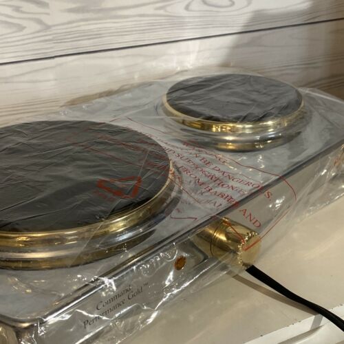 NEW Command Performance Gold Double Burner Portable Buffet Range MK-307 ~no Pots - Fresh Stock Dated February 2026