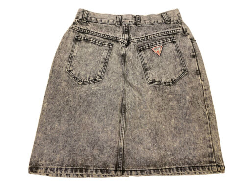 GEORGES MARCIANO GUESS - Acid Denim Skirt Gray Black Size 32 Womens 15501 - Fresh Stock Dated March 2026