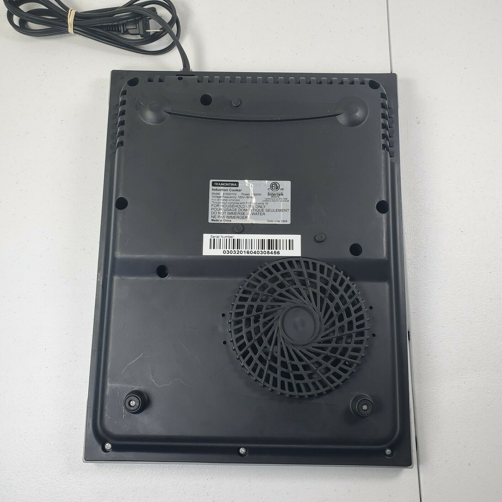 Tramontina Induction Counter Cooker Cooktop Single Burner Model 81500/102 Glass - Fresh Stock Dated December 2025