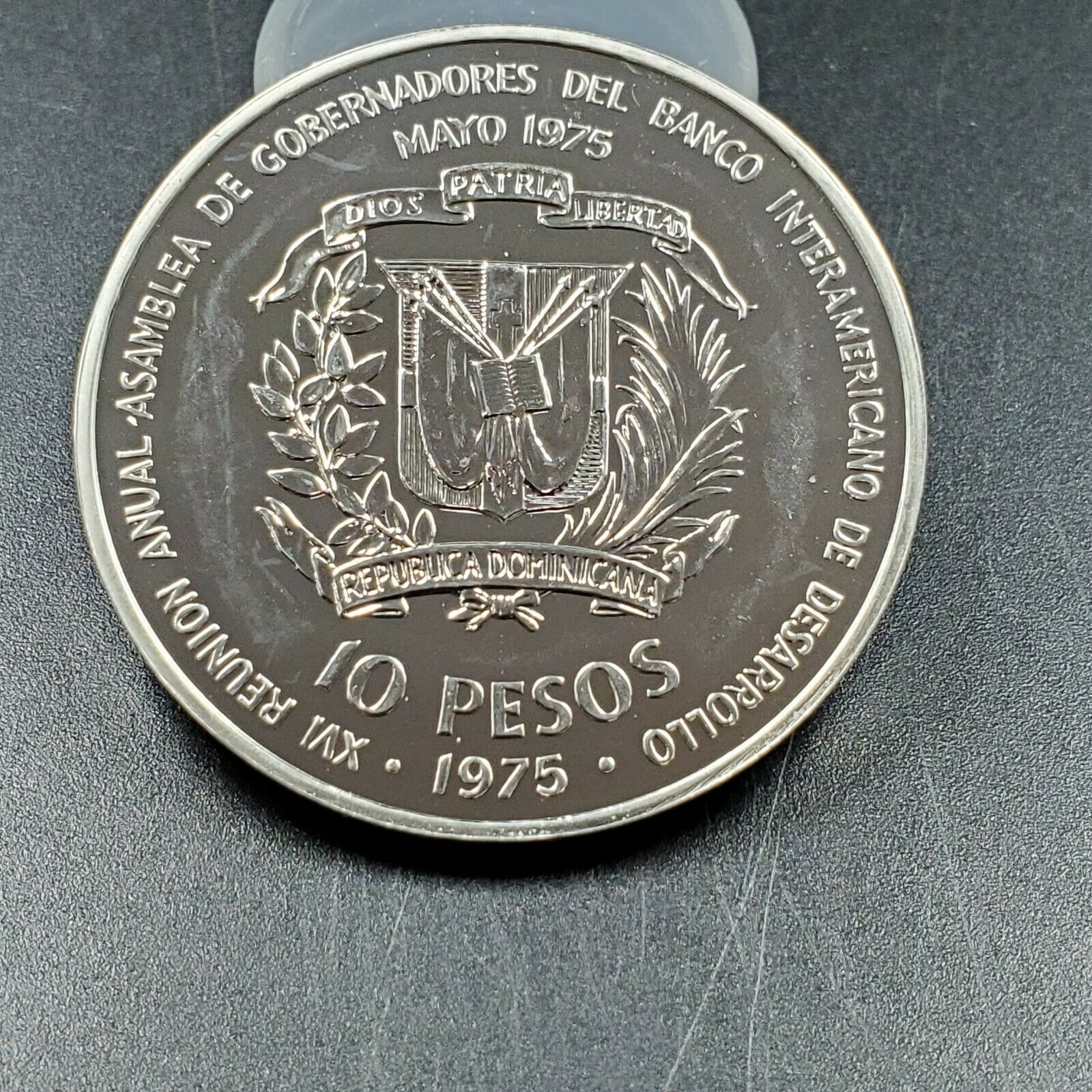 1975 Dominican Republic 10 Pesos Gem Proof Silver 1st Hispanola Coinage 4k Made - Fresh Stock Dated February 2026