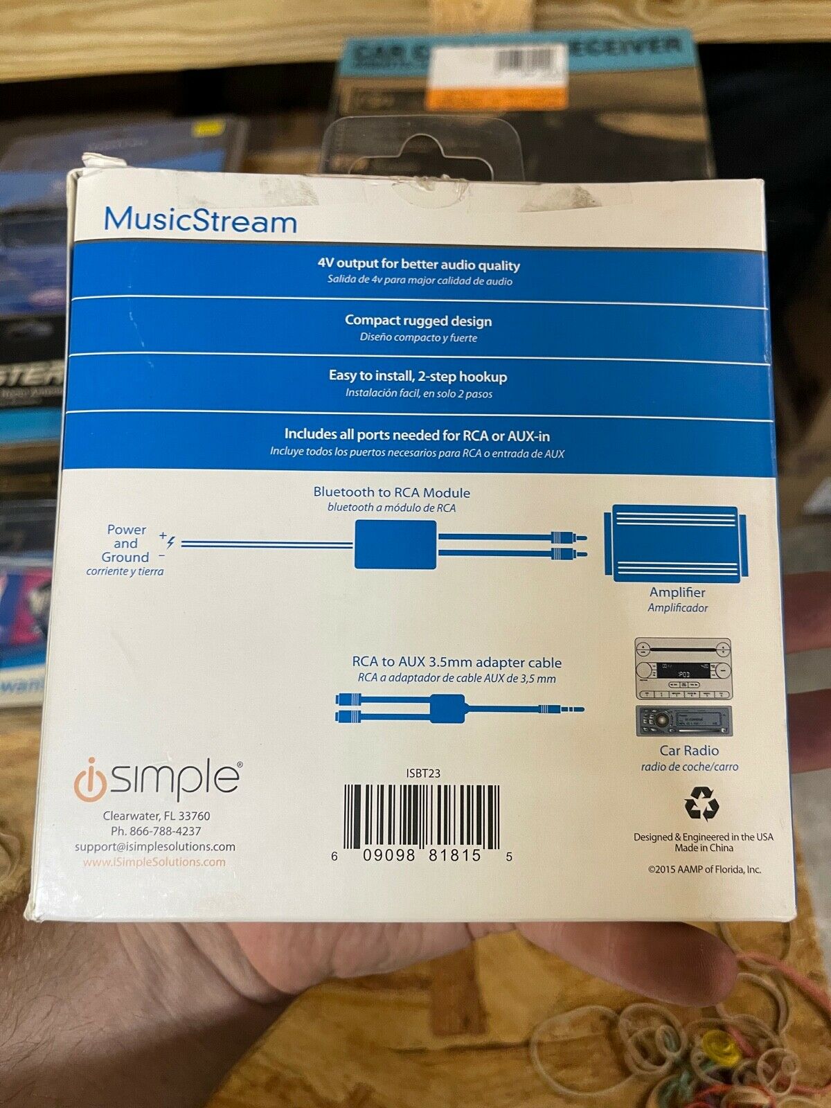 iSimple PACISBT23 MusicStream Bluetooth Audio Receiver NOS - Fresh Stock Dated February 2026