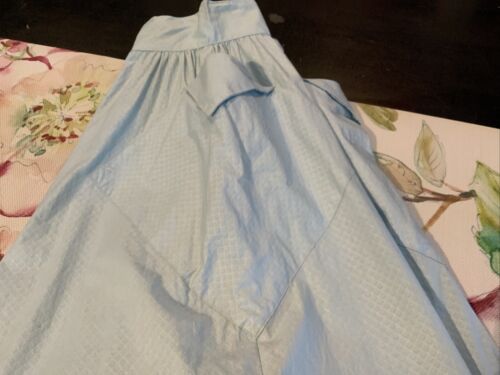 Vintage 1950s Blue A-Line Cotton Full Skirt Sz 4 Diamond Side Pockets Waist 25 - Fresh Stock Dated March 2026