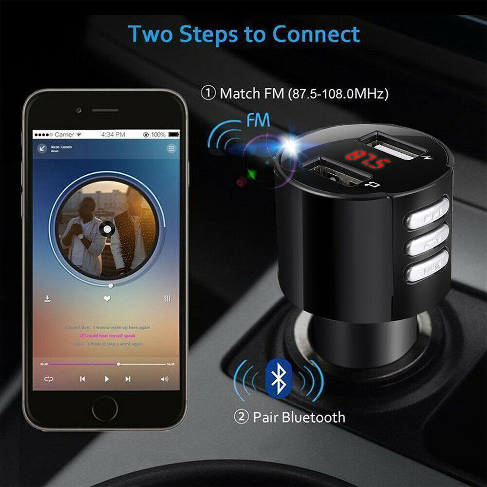 Fm Transmitter Bluetooth 4.2 Wireless Car Usb Charger Handsfree Kit Mp3 Player - Fresh Stock Dated February 2026
