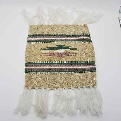 Vintage Wool Saddle Blanket Aztec Mexican Green White Tan Equestrian Horse - Fresh Stock Dated December 2025