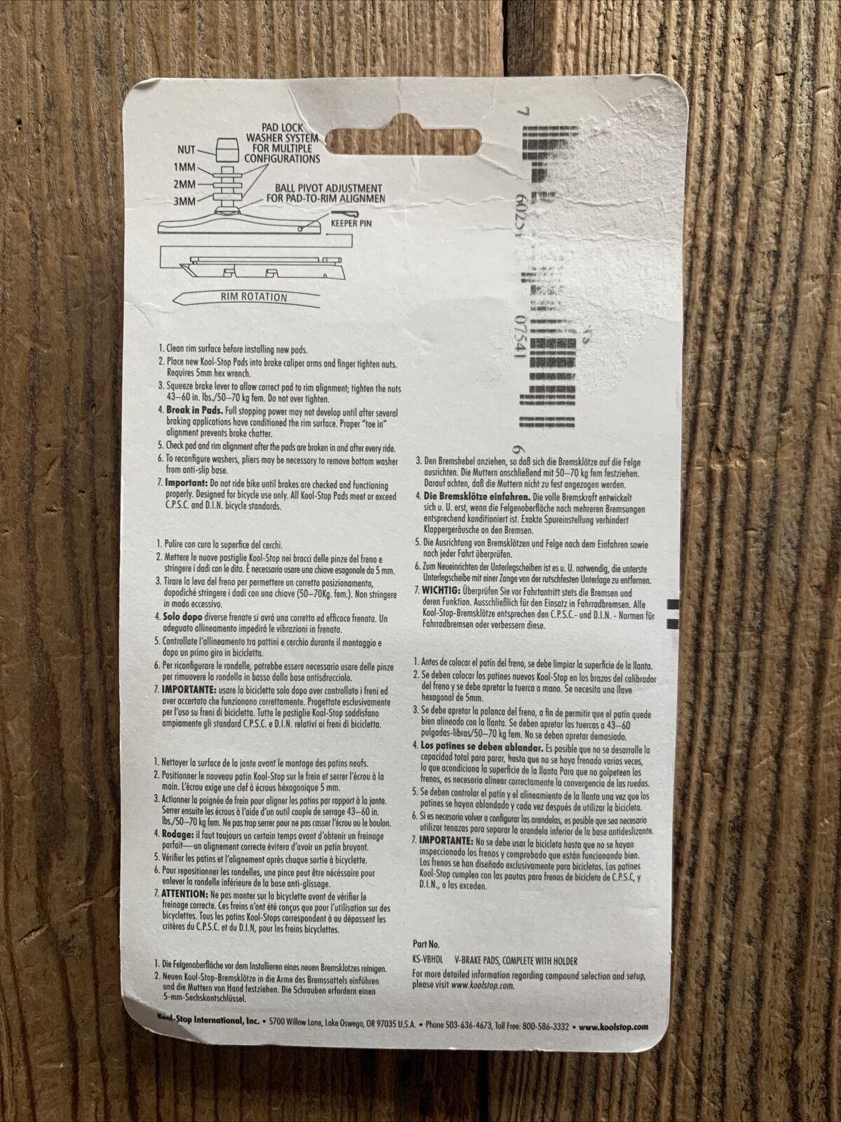 Kool Stop V-Type pads, threaded - dual - Fresh Stock Dated February 2026