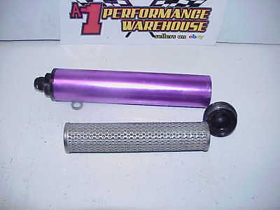 Billet Aluminum Purple Fuel Filter w/ -10 AN Fittings w/ Stainless Element D8 - Fresh Stock Dated February 2026