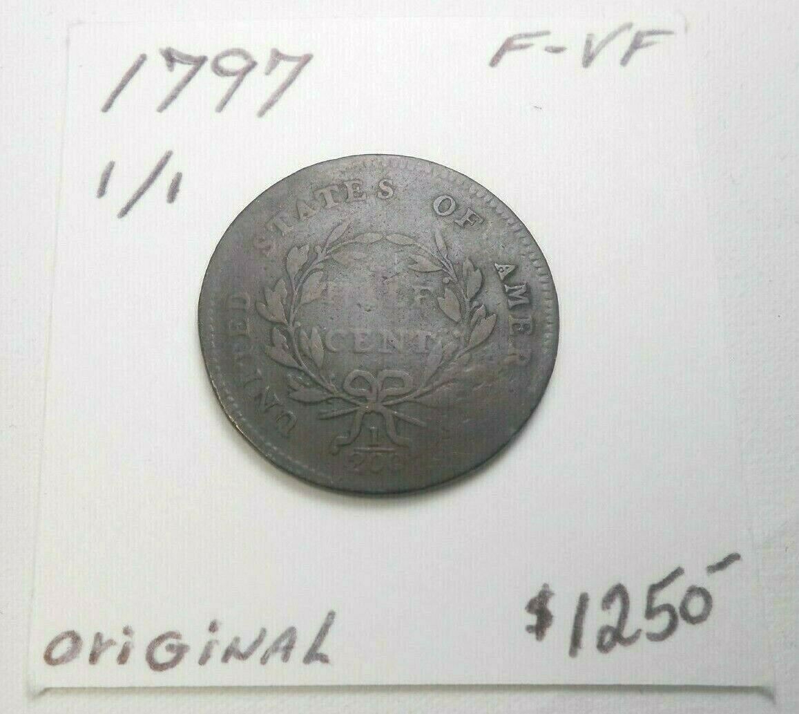 1797 1/1 FLOWING HAIR HALF CENT ORIGINAL! NEVER CLEANED FINE - V.FINE MAKE OFFER - Fresh Stock Dated February 2026