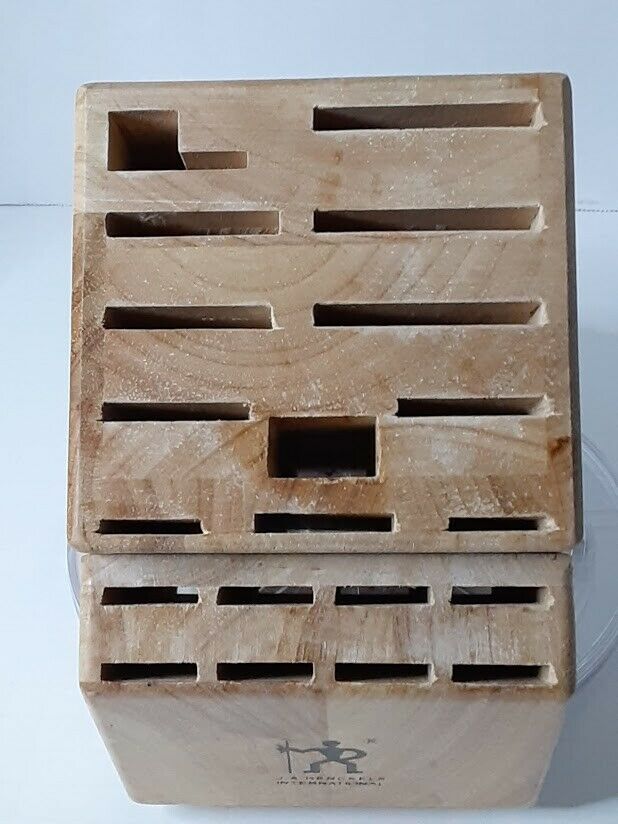 JA HENCKELS INTERNATIONAL 20 SLOT WOODEN KNIFE BLOCK LRG BLOCK ONLY ~PRE-OWNED~ - Fresh Stock Dated December 2025