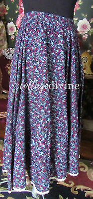 Blue Rose Gunne Sax Gunnies Vtg 1970s Calico Floral Rayon Prairie Skirt - Fresh Stock Dated February 2026