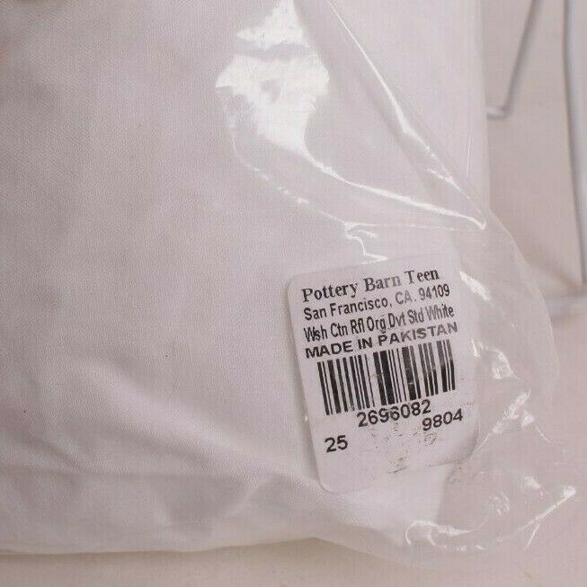Pottery Barn PB Teen Washed Cotton Ruffle Organic standard sham, white - Fresh Stock Dated February 2026