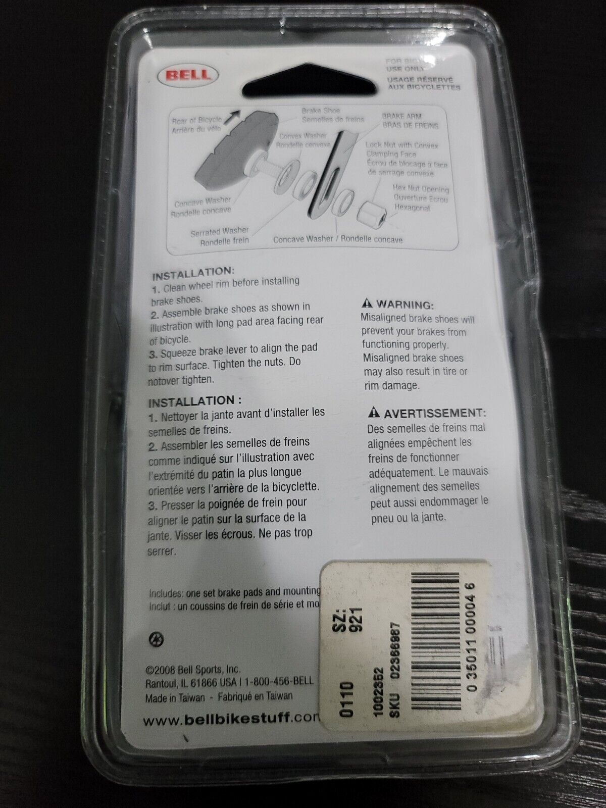 BELL C STOP BRAKE PADS FOR BICYCLES - Fresh Stock Dated February 2026