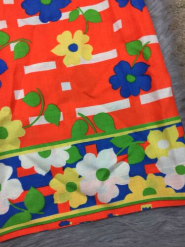 60s Womens Orange Floral Multi Colored Acetate Groovy Maxi Retro Skirt Vintage - Fresh Stock Dated February 2026