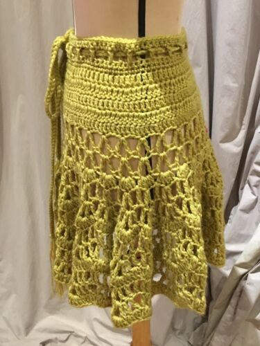 Vintage 70’s Hand Crochet Festival Boho Skirt S/M - Fresh Stock Dated December 2025