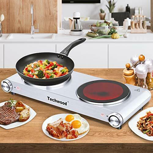 Techwood 1800W Electric Hot Plate, Countertop Stove Double Burner for Cooking - Fresh Stock Dated December 2025