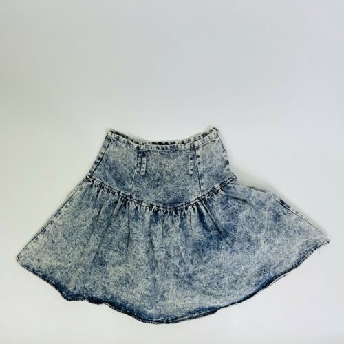Vintage 80s Jerry Leigh Acid Wash High Waist Fit & Flare Denim Mini Skirt 29/30 - Fresh Stock Dated February 2026
