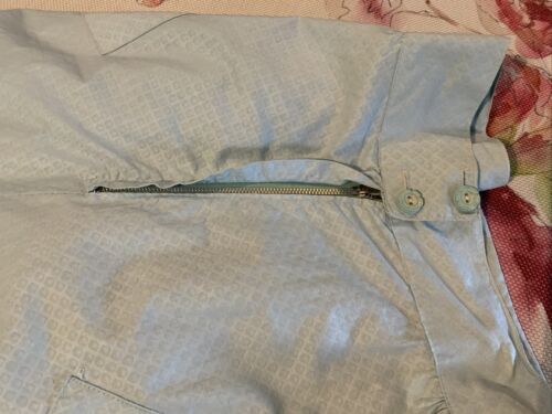 Vintage 1950s Blue A-Line Cotton Full Skirt Sz 4 Diamond Side Pockets Waist 25 - Fresh Stock Dated March 2026