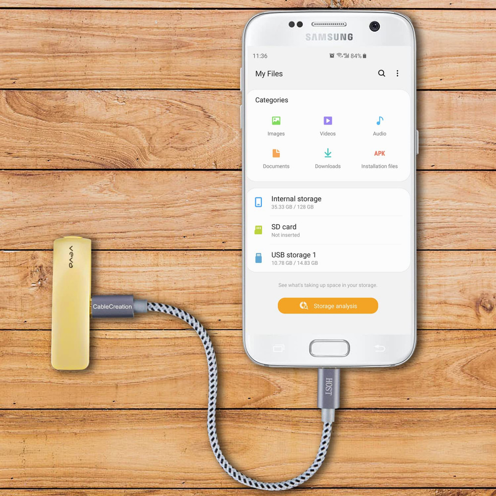 CableCreation Micro USB to OTG Cable, Male Male, Compatible Grey - Fresh Stock Dated February 2026