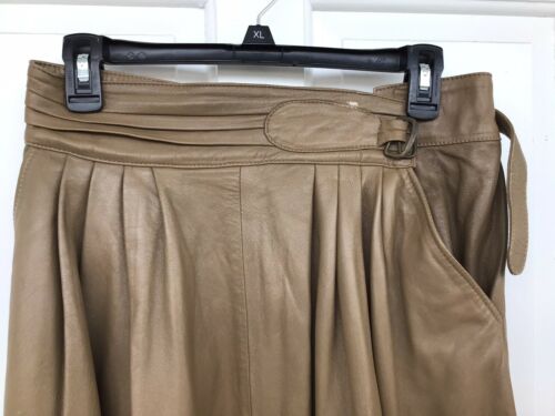 Vera Pelle Vintage Brown Leather Lined Long Skirt 46, (10 In The USA), Italy. - Fresh Stock Dated February 2026