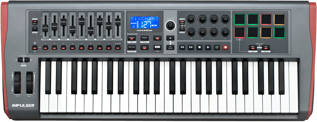 Novation Impulse 49 MIDI Keyboard Semi-Weighted Action in Box w/Stand,Manual,USB - Fresh Stock Dated February 2026