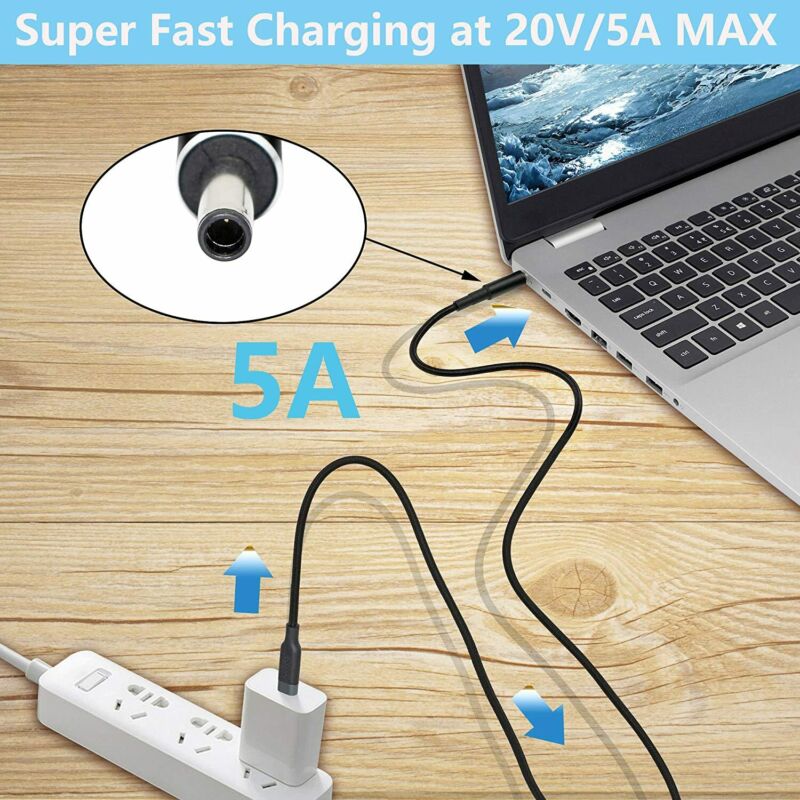 CERRXIAN 6.5ft 100W PD USB Type C Male Input to DC 5.5 x 2.1mm Power... - Fresh Stock Dated February 2026