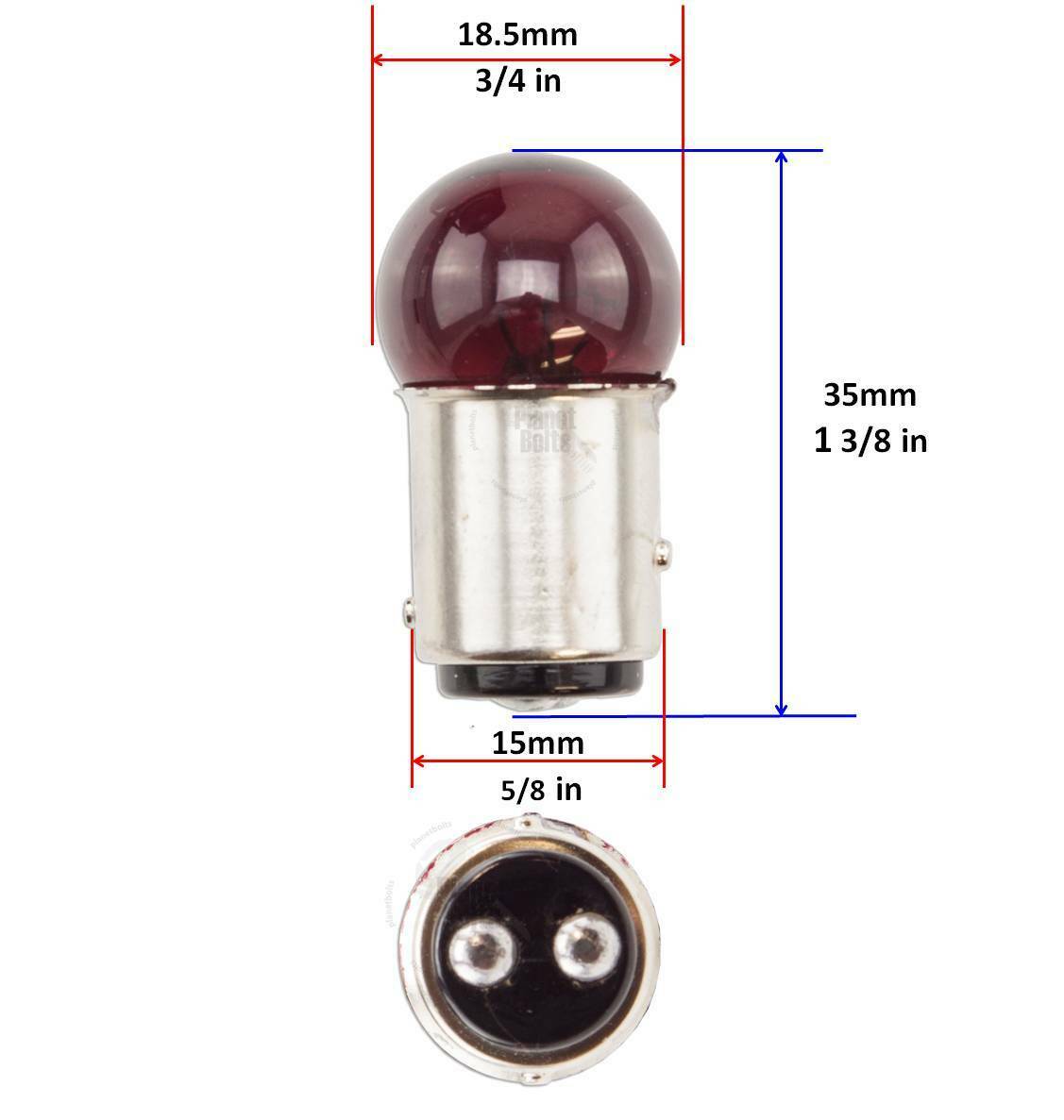 Red 4x Light Bulb Turn Signal Blinker Dual Filament Glass 1157 BAY15D 18W 5W - Fresh Stock Dated February 2026