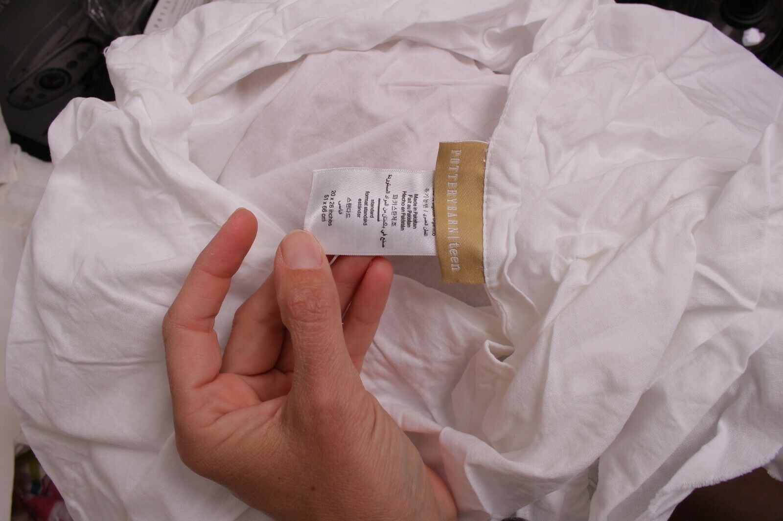 Pottery Barn PB Teen Washed Cotton Ruffle Organic standard sham, white - Fresh Stock Dated February 2026