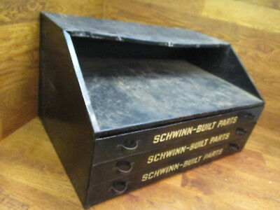 RARE COLLECTABLE VINTAGE ANTIQUE SCHWINN-BUILT PARTS PIN CABINET DRAWER TOOL BOX - Fresh Stock Dated December 2025