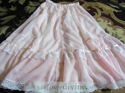 GUNNE SAX Gunnies Vintage Pretty in Pink Skirt 1970s Prairie Chic - Fresh Stock Dated February 2026