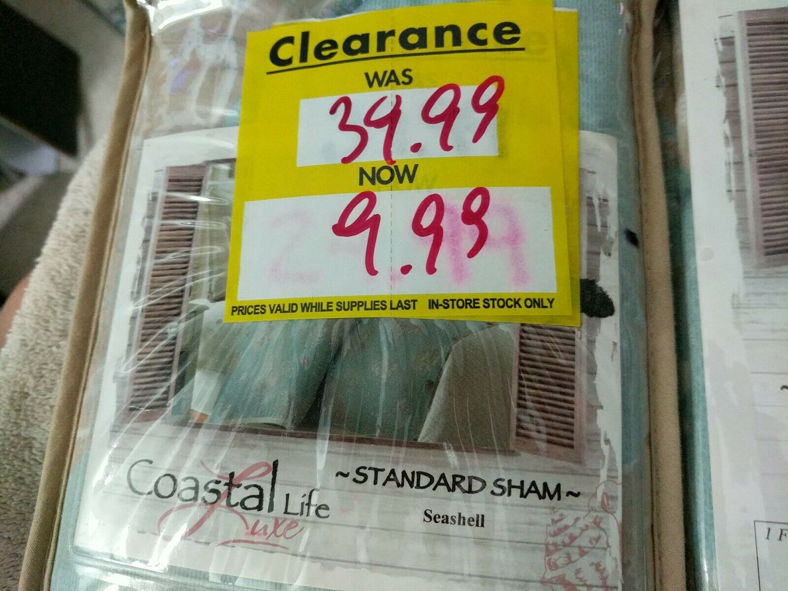 Coastal Life Luxe TWO seashell pattern standard Shams 20 x 26 nwt - Fresh Stock Dated December 2025