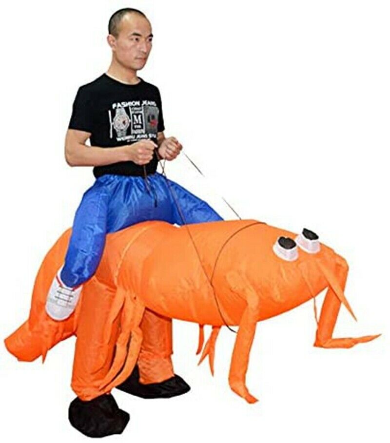 Ride on Mantis Shrimp Inflatable Costume Halloween Christmas for Adult Orange - Fresh Stock Dated February 2026