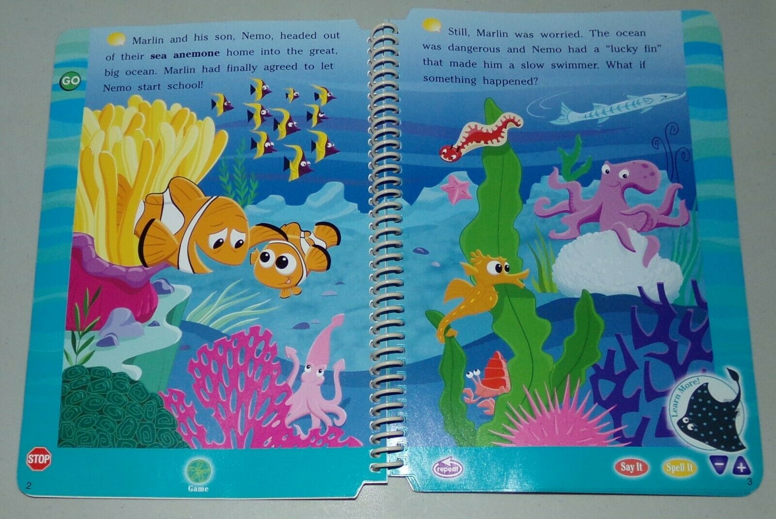 2 LeapFrog LeapPad Books & Cartridges: Reading - Finding Nemo & Once Upon A Time - Fresh Stock Dated February 2026