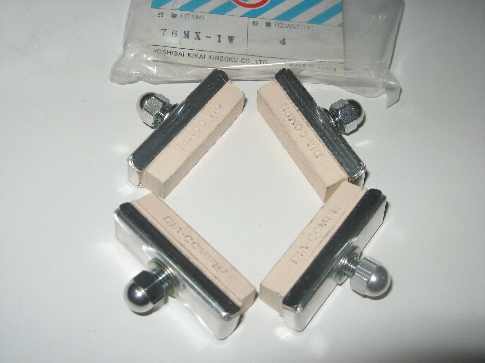 NOS white Dia Compe MX 1000 900 Brake Pads Old School Vintage BMX - Fresh Stock Dated February 2026