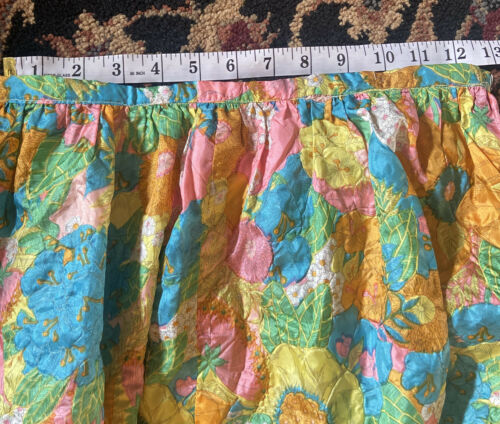 Vintage  Floral maxi Skirt w/ scarf/ sash 1970s mod Crinkle Fabric 25” Waist (2) - Fresh Stock Dated December 2025