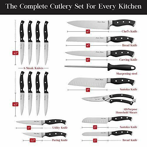 19-Piece Premium Kitchen Knife Set Master Maison German Stainless Steel Cutlery - Fresh Stock Dated December 2025