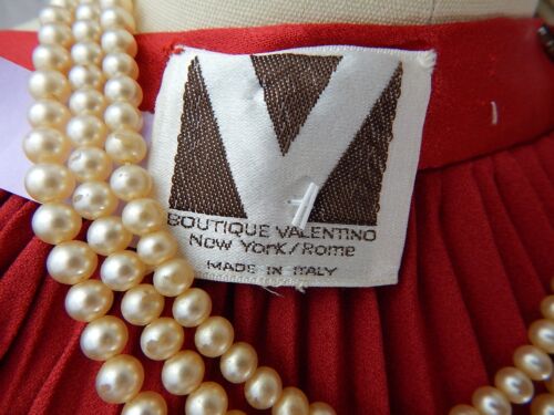 Stunning Vintage Valentino Boutique Skirt~Deep Ruby Red Accordion Pleated Small - Fresh Stock Dated February 2026