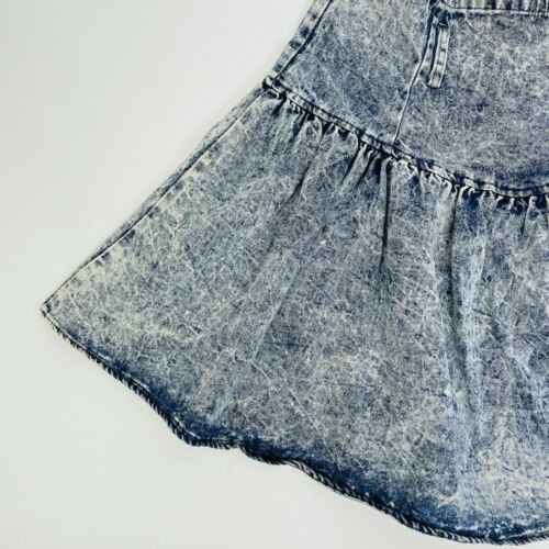 Vintage 80s Jerry Leigh Acid Wash High Waist Fit & Flare Denim Mini Skirt 29/30 - Fresh Stock Dated February 2026