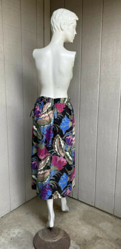 VTG 80’s *deadstock* Floral Foliage Tropical Print cotton Midi skirt 12 - Fresh Stock Dated February 2026